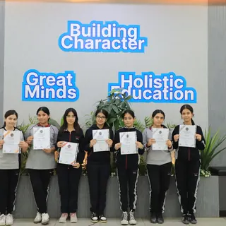 Students honoured at an award ceremony