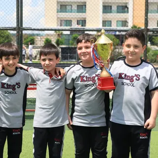 Students with their competition trophy
